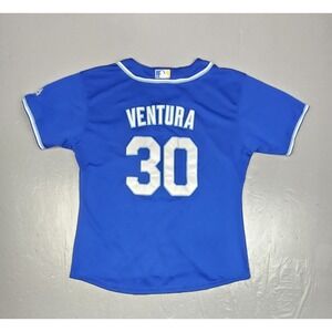 Majestic Kansas City Royals Baseball Jersey Womens XXL Ventura #30 Blue Coolbase
